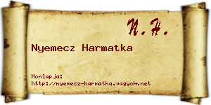 Nyemecz Harmatka névjegykártya